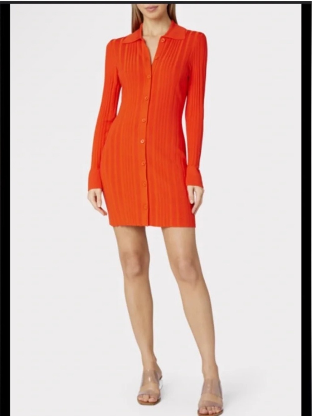 MILLY Polo Cardigan Dress In Coral‎